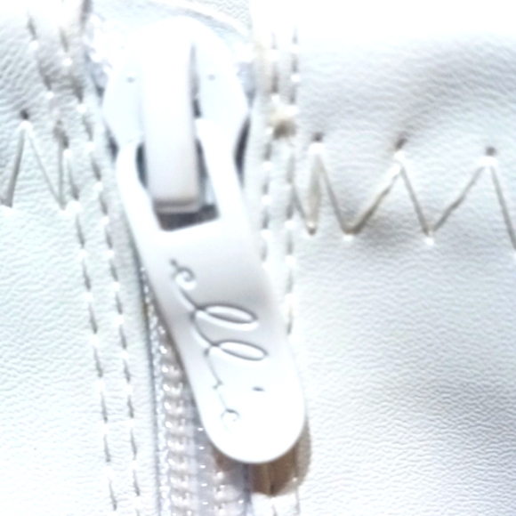 Like New Ellie White Go Go Boots Mid Calf Block Heel Size 10 - Picture 6 of 12